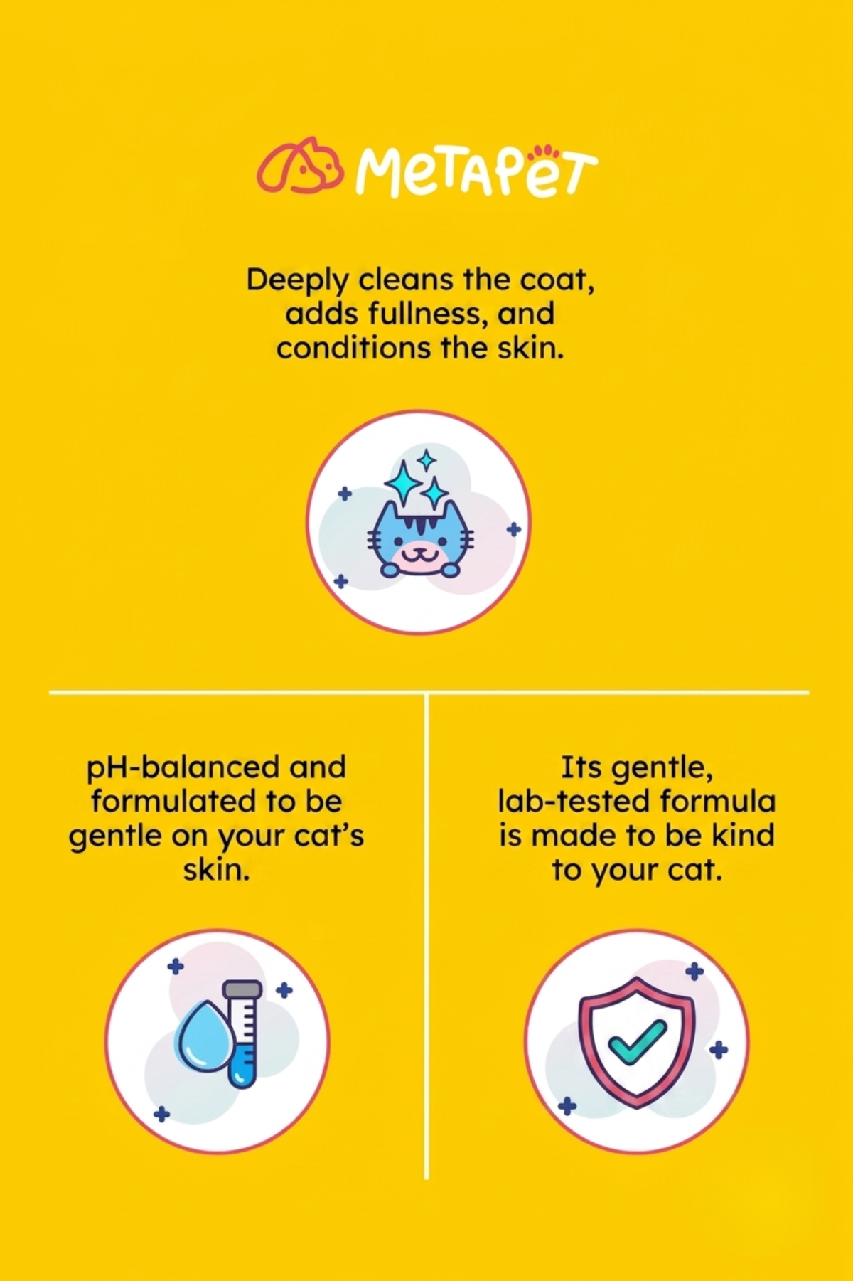 MetaPet Bye Itches Goodbye Worries — Dry Foam Shampoo for Cats (6.8 fl oz / 200 ml)