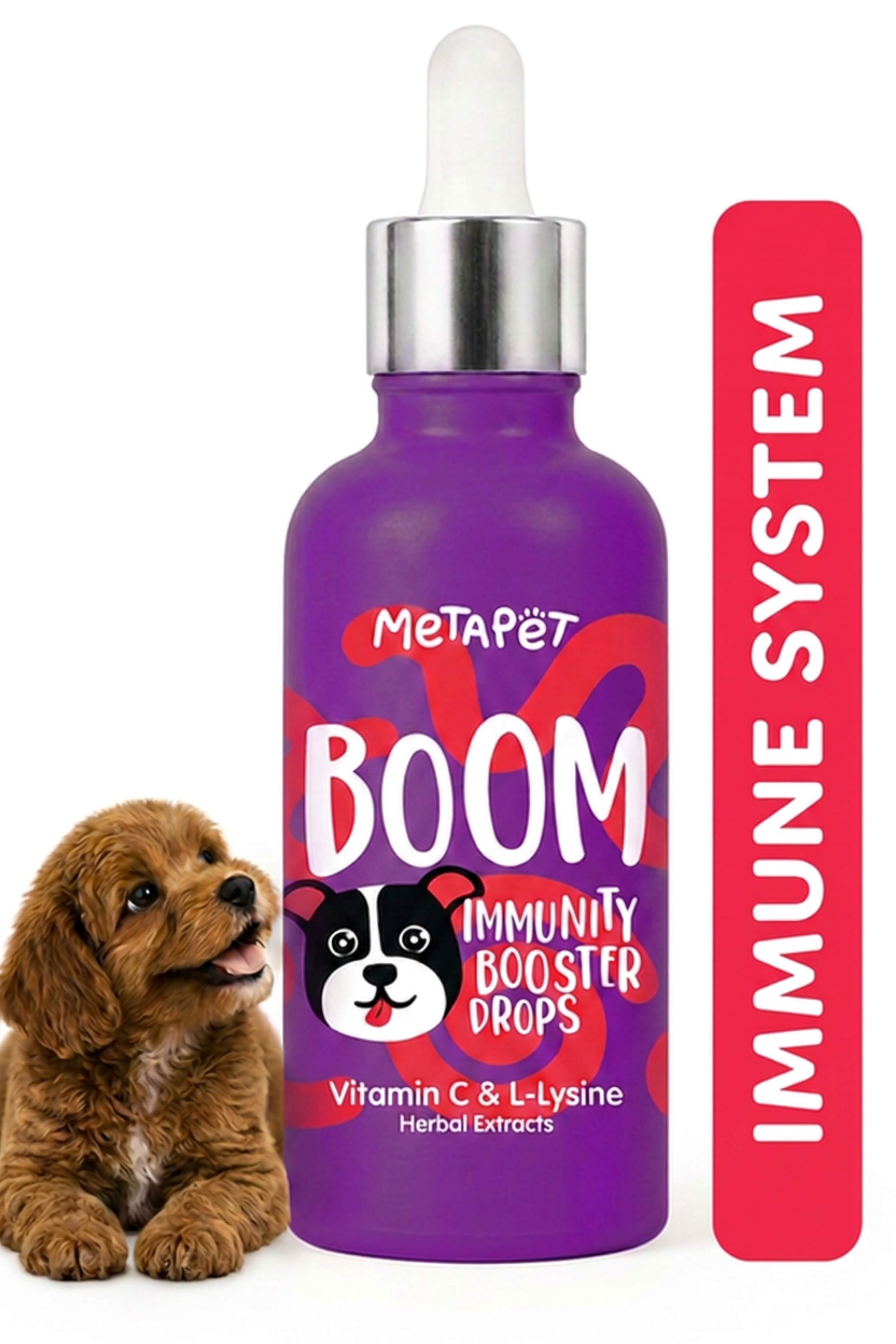MetaPet Boom Immunity Booster — Immune Support Drops for Dogs (1.7 fl oz / 50 ml)