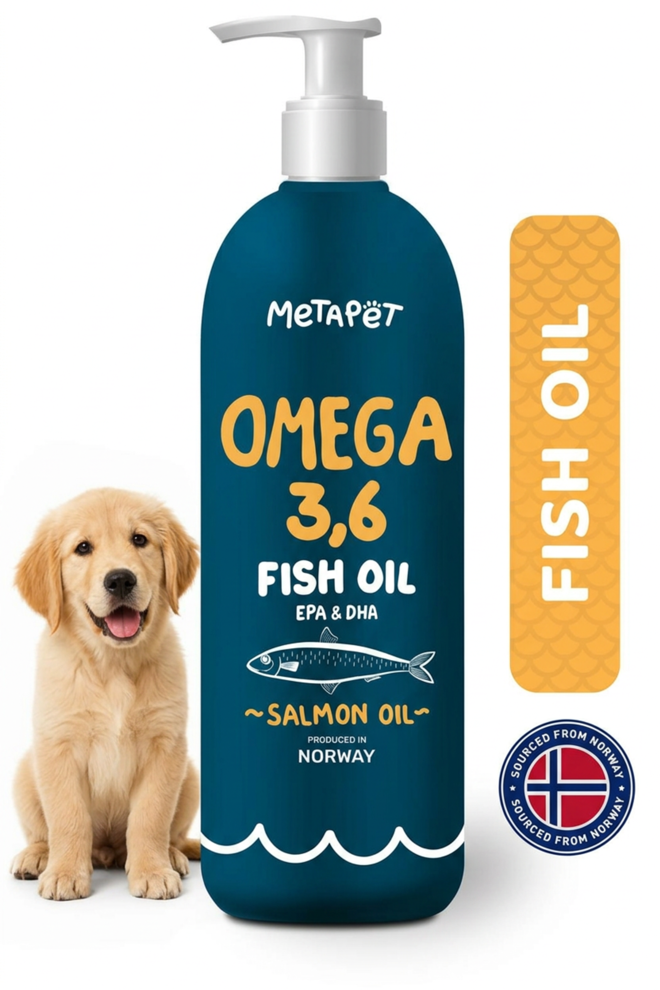 MetaPet Omega Salmon Oil for Dogs (6.8 fl oz / 200 ml)