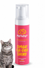 MetaPet OMGG! Fur-ever Shiny — Anti-Shedding Dry Foam Shampoo for Cats (6.8 fl oz / 200 ml)