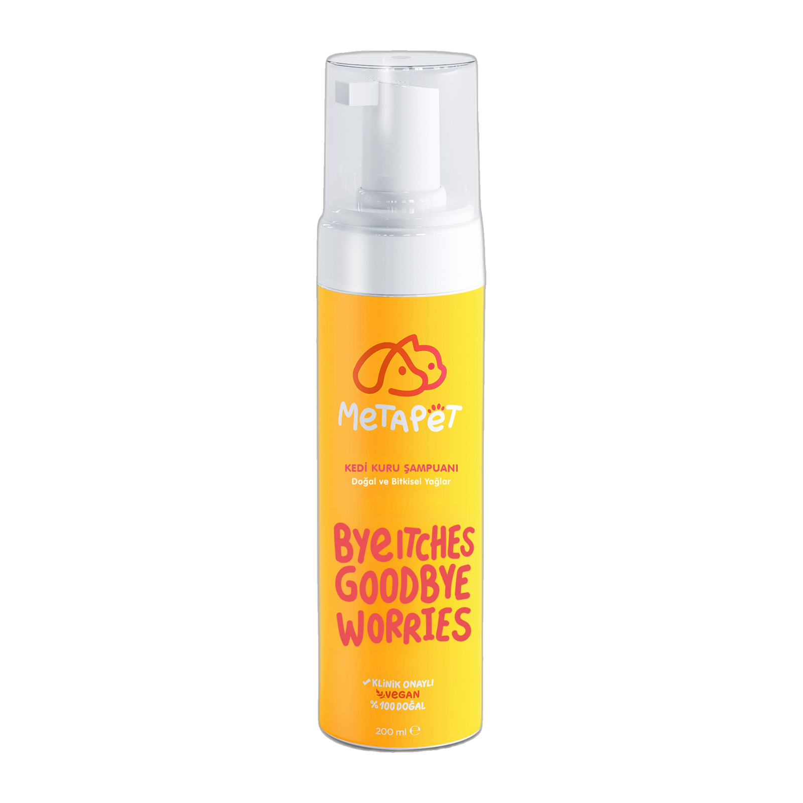 MetaPet Bye Itches Goodbye Worries — Dry Foam Shampoo for Cats (6.8 fl oz / 200 ml)
