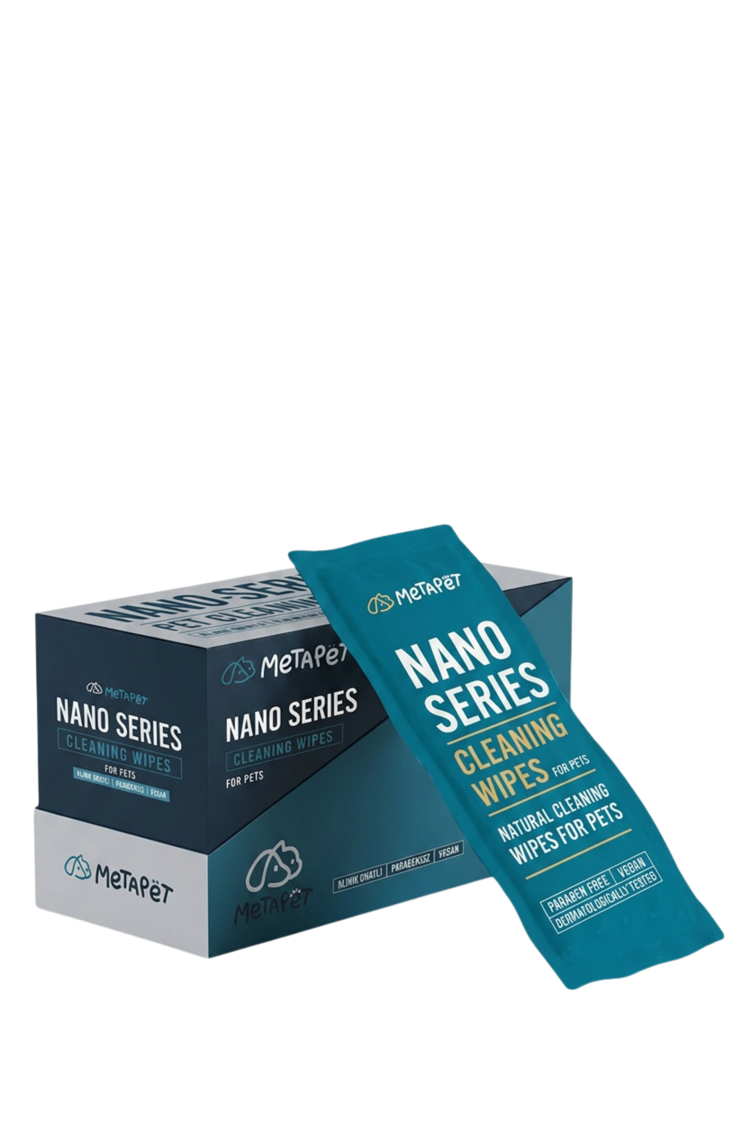 Toallitas Húmedas de Higiene y Cuidado con Nanoplata MetaPet para Gatos y Perros (10 Toallitas)