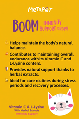 MetaPet Boom Immunity Booster — Immune Support Drops for Cats (1.7 fl oz / 50 ml)