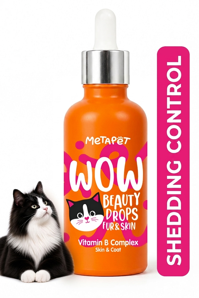 MetaPet Wow Beauty Drops — Fur & Skin Health Vitamin Drops for Cats (1.7 fl oz / 50 ml)