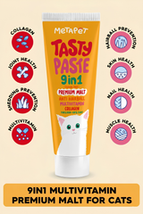 MetaPet Tasty Pasty 9-in-1 premium malt paste supplement for cats, tube