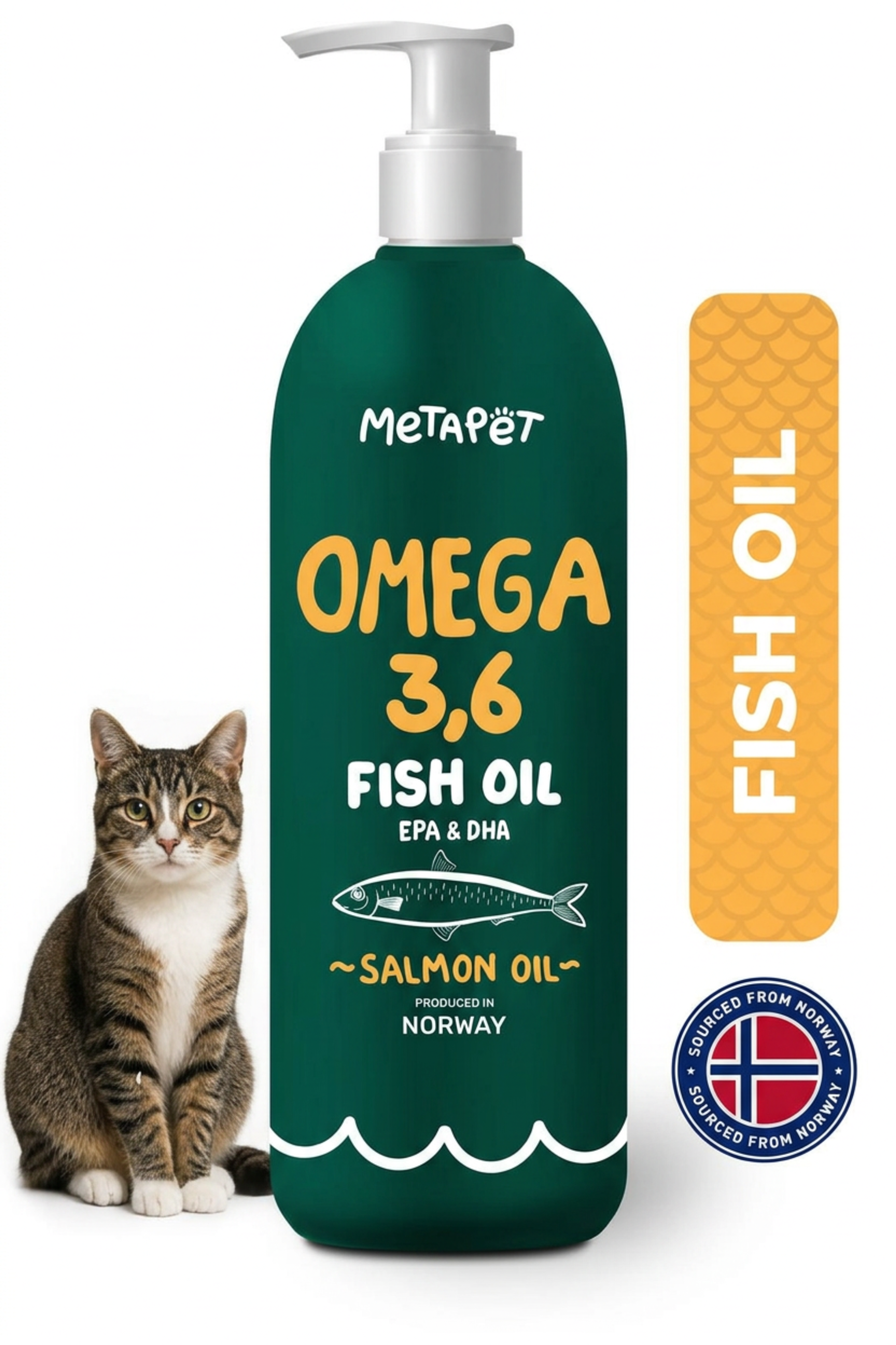 MetaPet Omega Salmon Oil for Cats (6.8 fl oz / 200 ml)