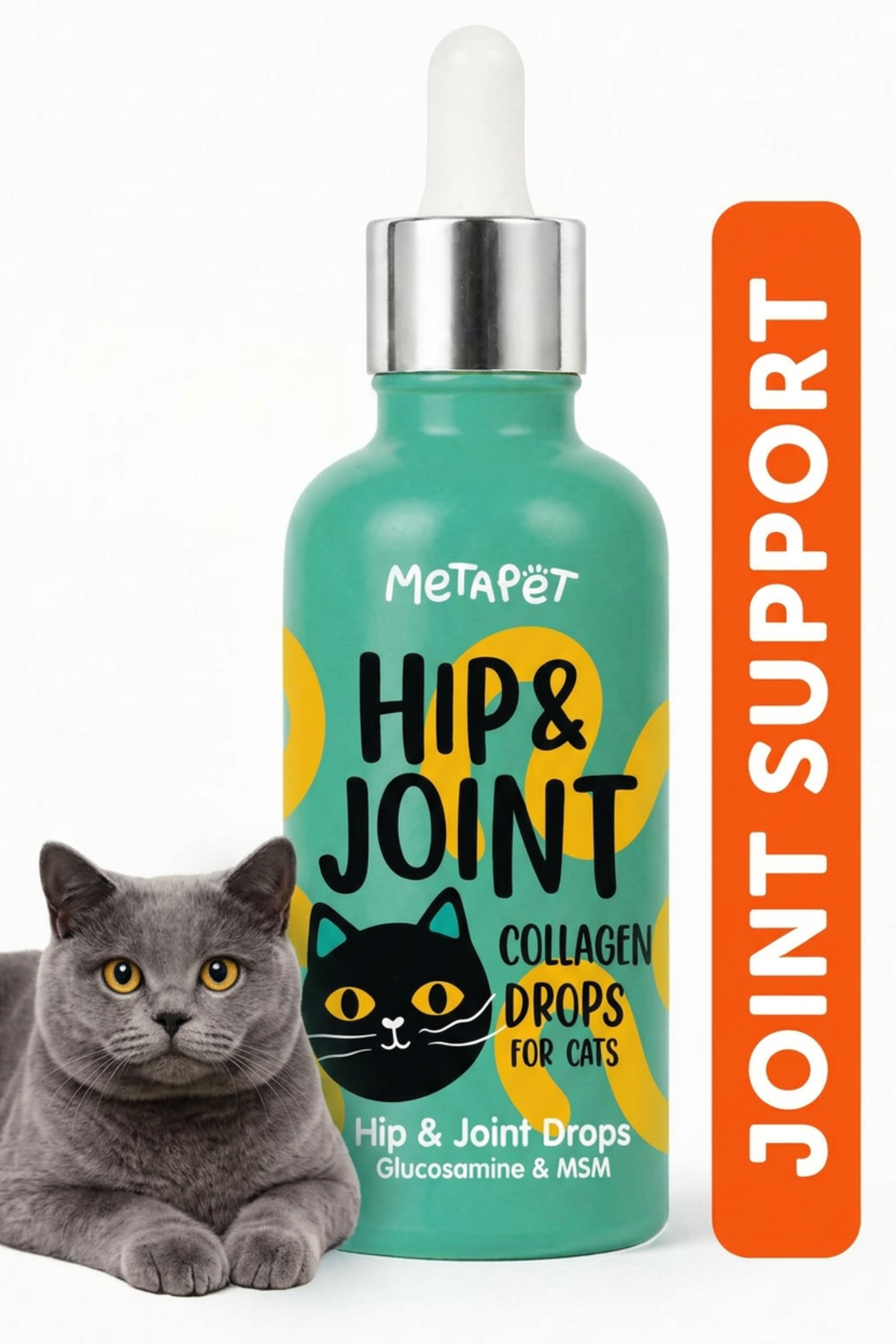 MetaPet Hip & Joint Drops for Cats (1.7 fl oz / 50 ml)