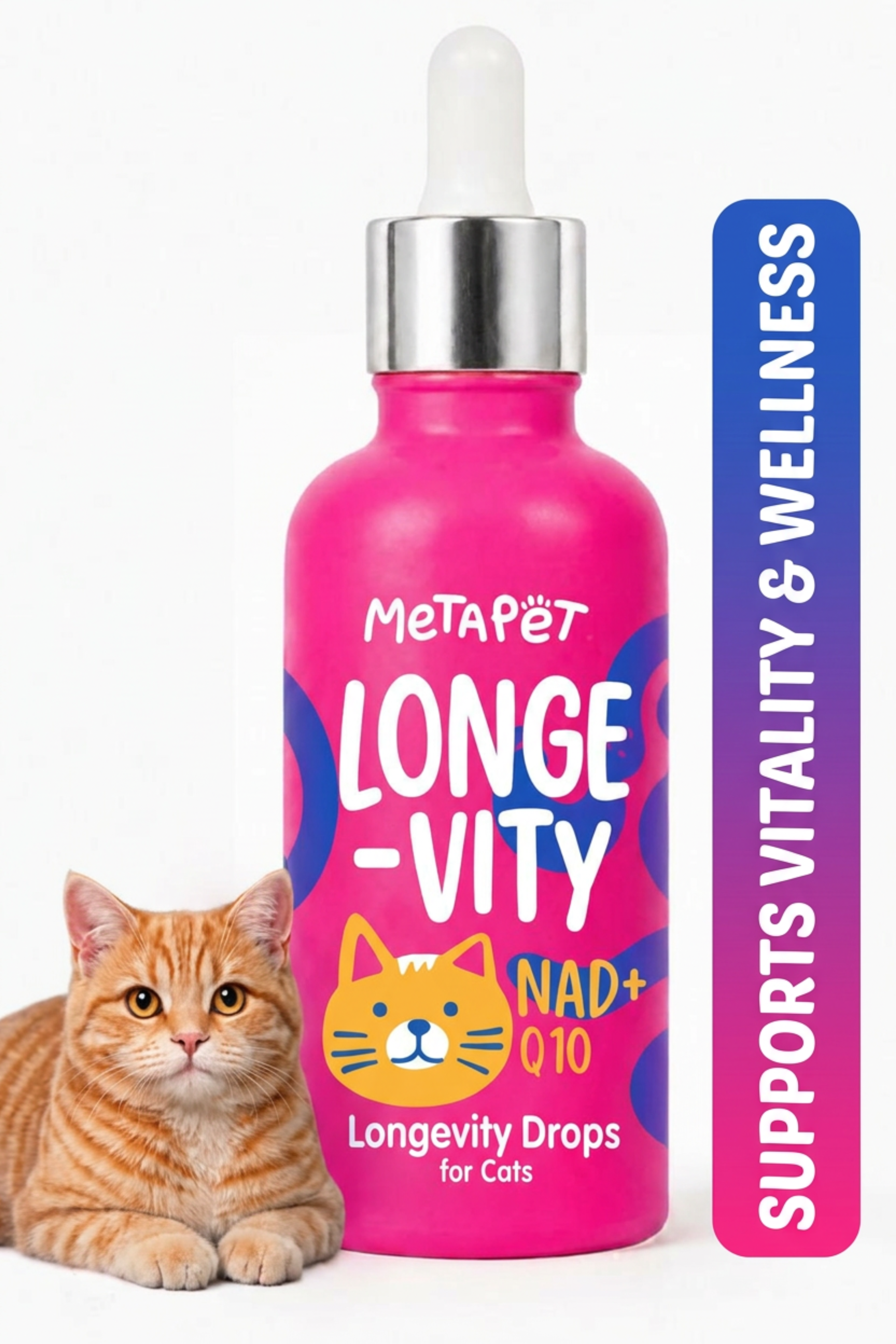 MetaPet Longevity Drops — Healthy Life Support for Cats (1.7 fl oz / 50 ml)