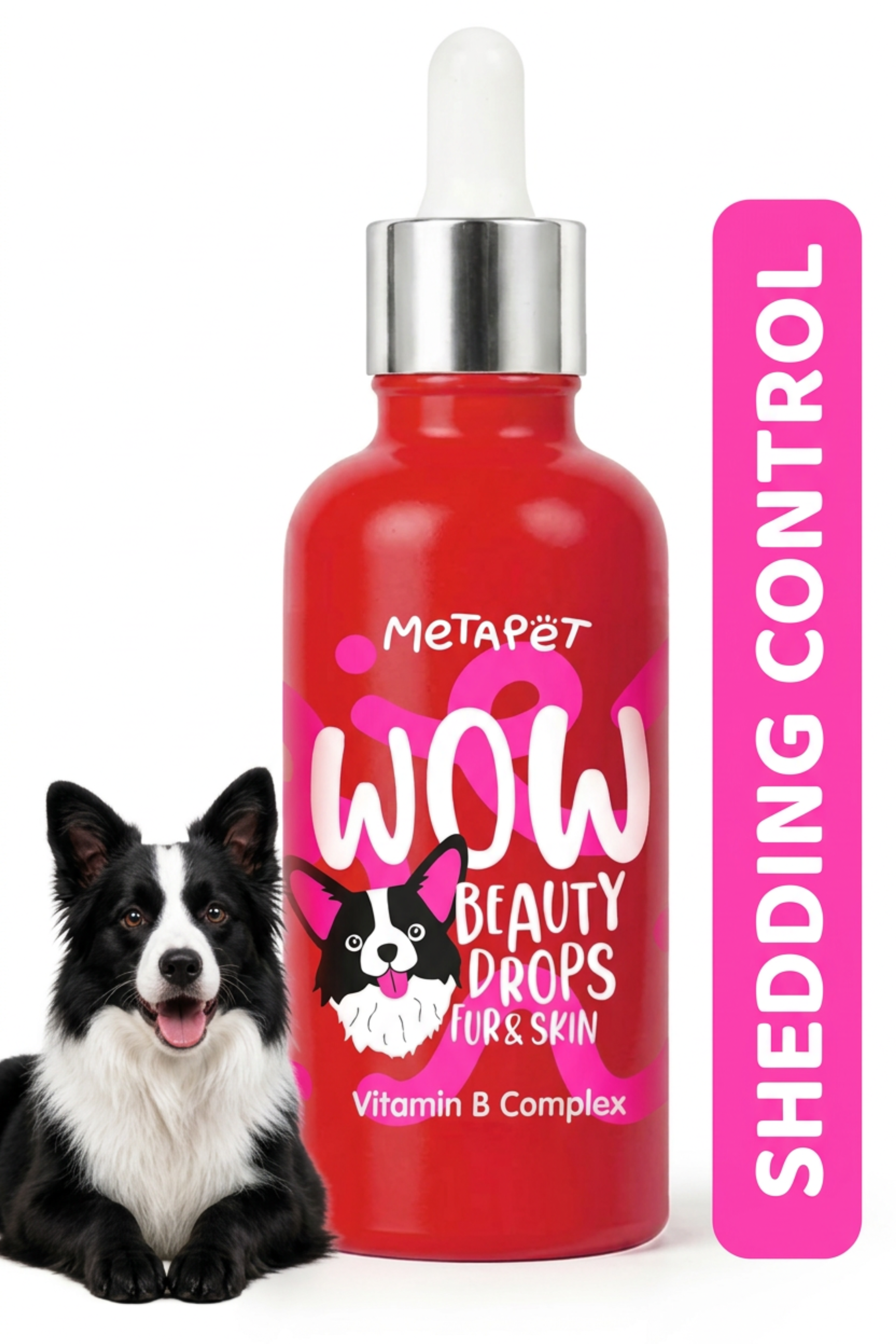 MetaPet Wow Beauty Drops — Fur & Skin Health Vitamin Drops for Dogs (1.7 fl oz / 50 ml)