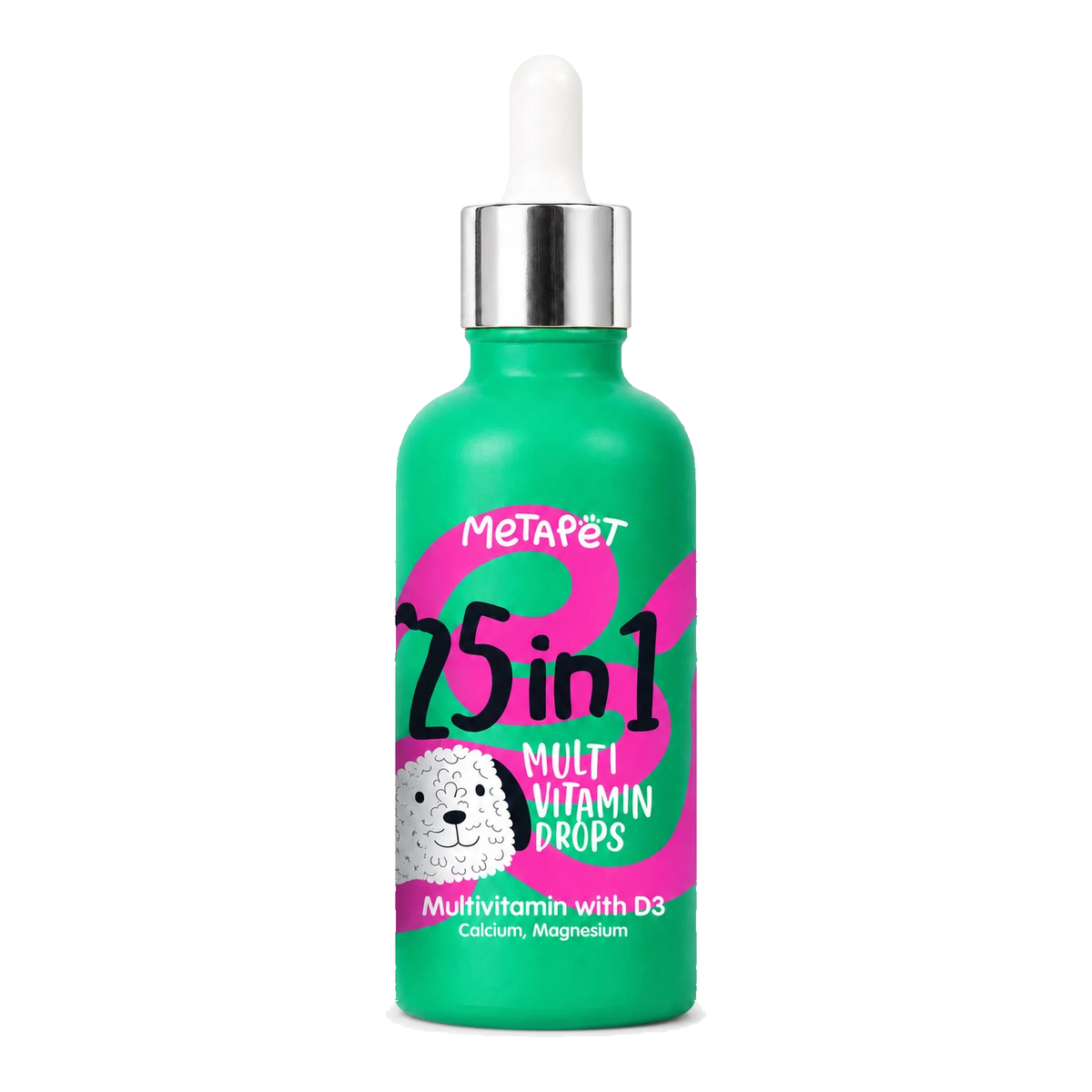 MetaPet 25-in-1 Multivitamin Drops with D3 for Dogs, 1.7 fl oz (50 ml) dropper bottle
