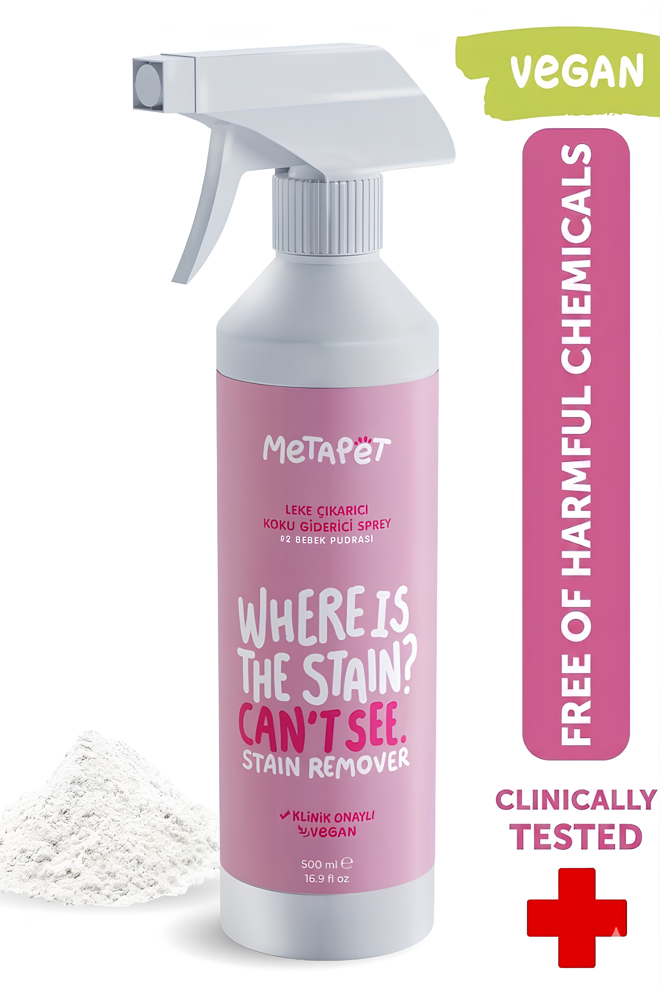 MetaPet Where Is The Stain I Can't See? — Pet Stain Remover & Deodorizer Spray (16.9 fl oz / 500 ml)