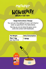 MetaPet Wow Beauty Drops — Fur & Skin Health Vitamin Drops for Cats (1.7 fl oz / 50 ml)