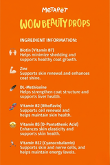 MetaPet Wow Beauty Drops — Fur & Skin Health Vitamin Drops for Cats (1.7 fl oz / 50 ml)