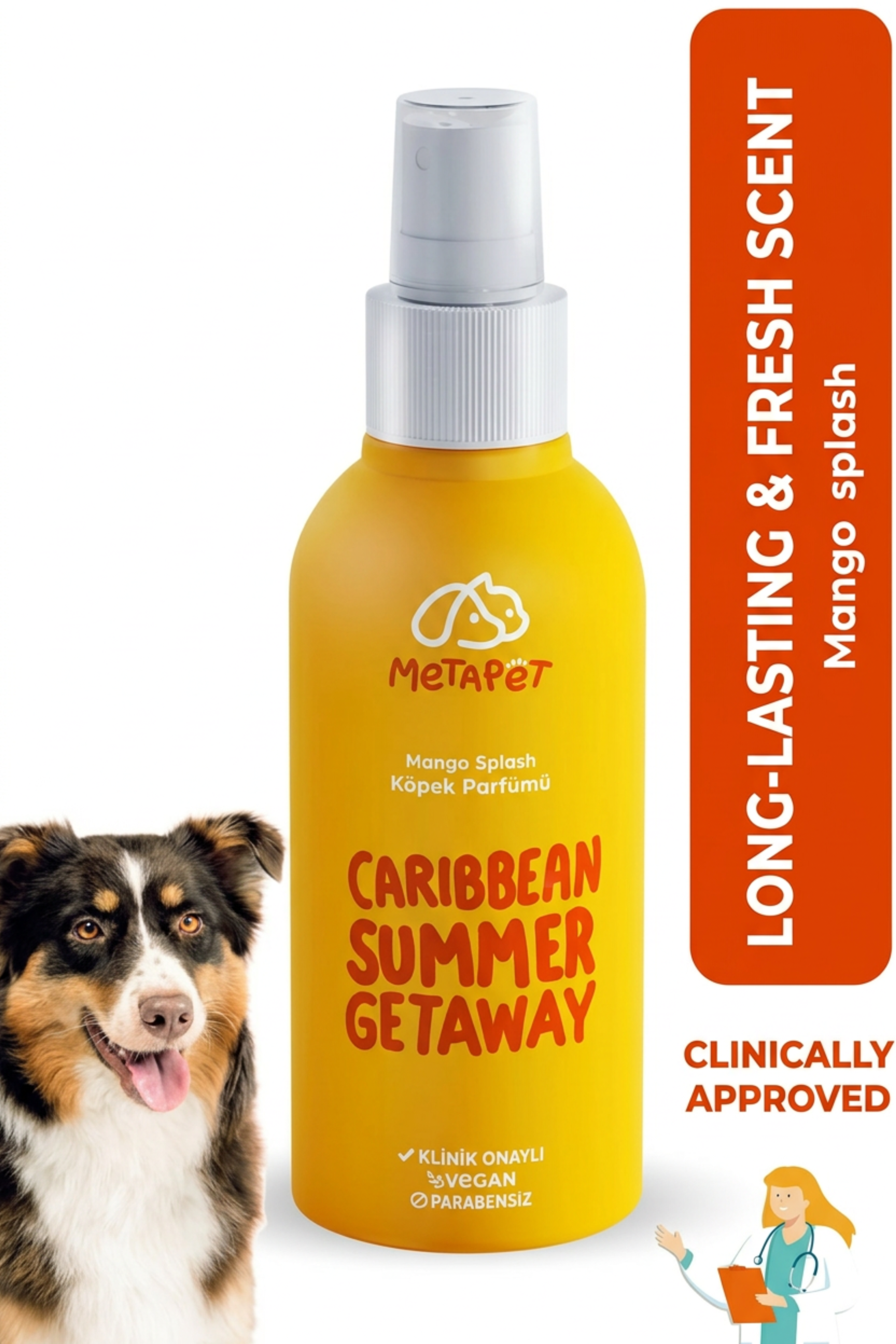 MetaPet pH-balanced perfume for dogs, long-lasting fresh scent bottle